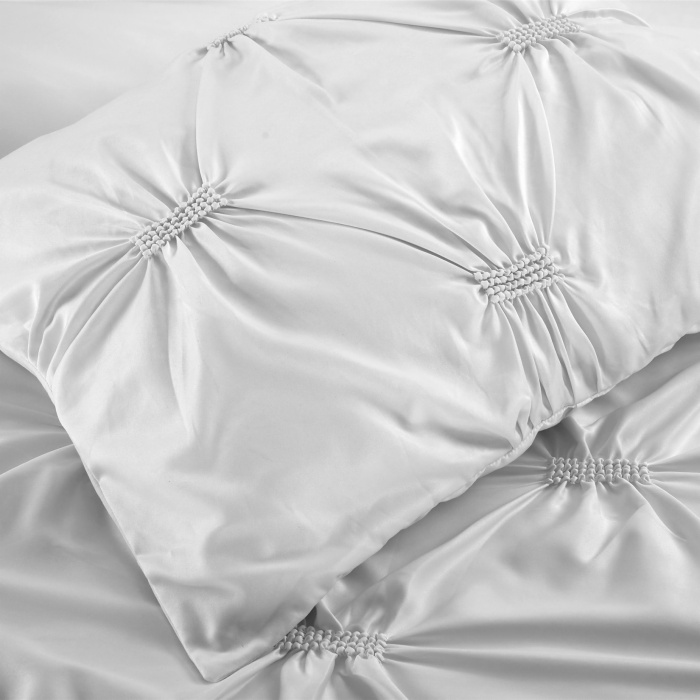 Elastic Embroidery Duvet Cover Bedroom Bedding Sets 3 Pieces